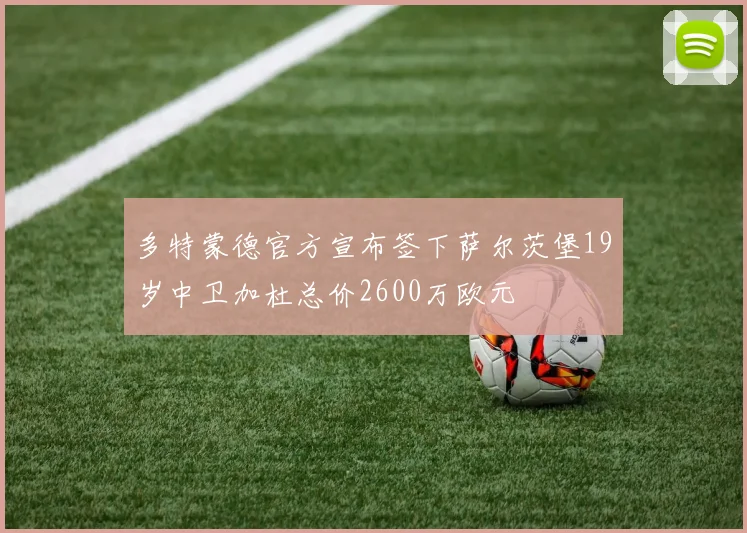 多特蒙德官方宣布签下萨尔茨堡19岁中卫加杜总价2600万欧元
